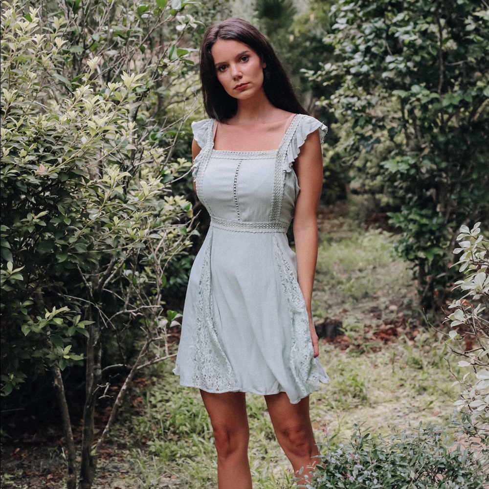 Altar’d State Seafoam flirty dress.